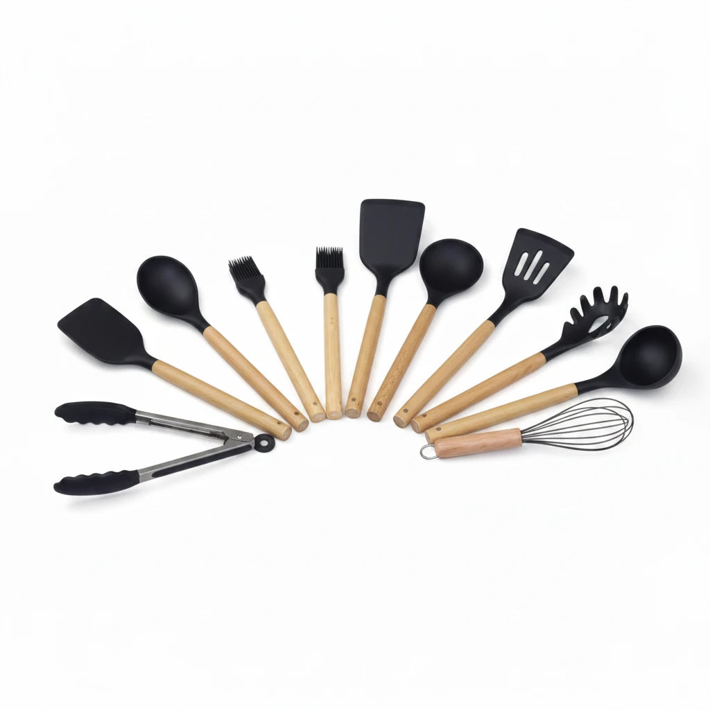 Premium Silicone Kitchen Utensil Set Bangladesh – Aminsuk WoodPro Kitchen Tools thumbnail 7