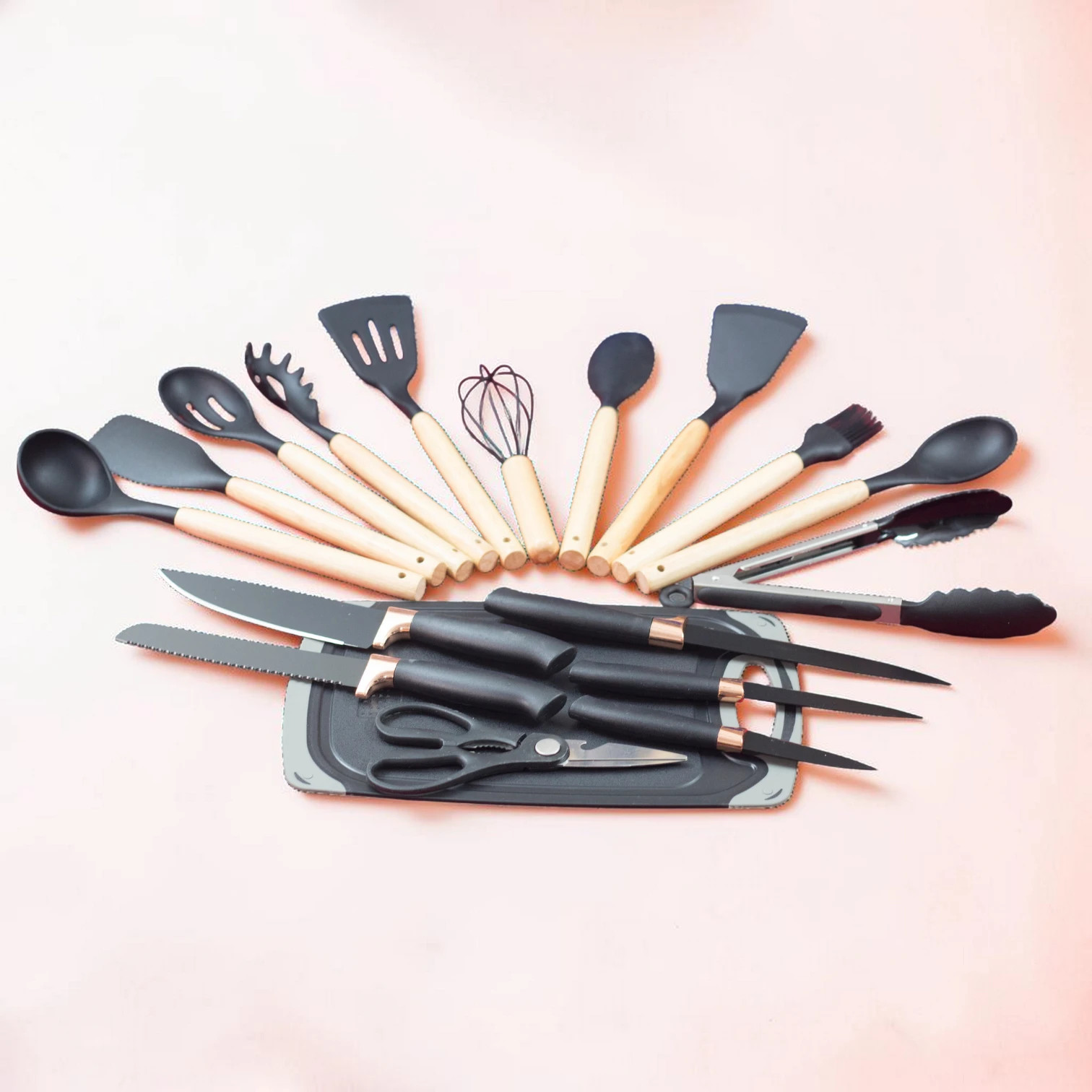 Premium Silicone Kitchen Utensil Set, Best price in Bangladesh – Aminsuk WoodPro Kitchen Tools