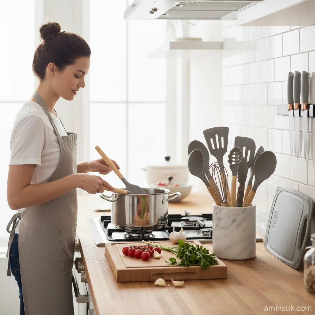 Premium Silicone Kitchen Utensil Set, Best price in Bangladesh – Aminsuk WoodPro Kitchen Tools thumbnail 12