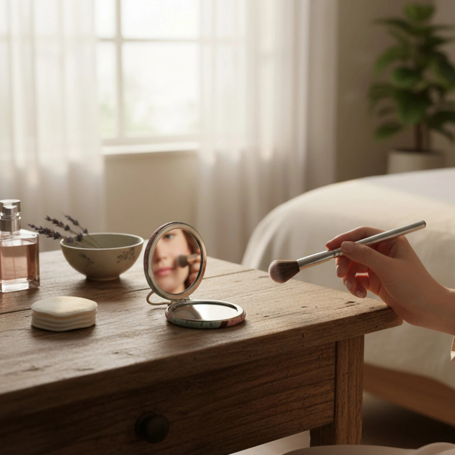 Dual-Sided Compact Makeup Mirror thumbnail 3