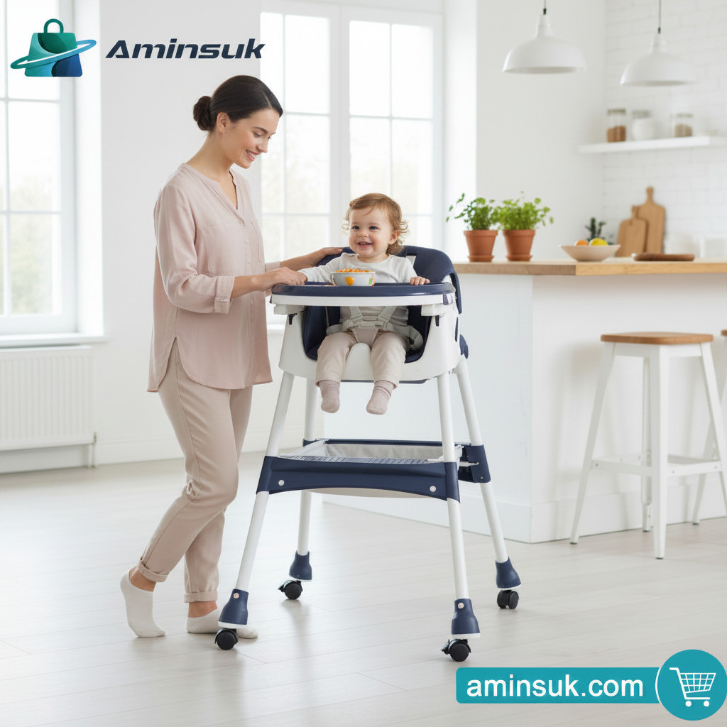 Premium Baby Dining High Chair with Safety Belt & Feeding Tray