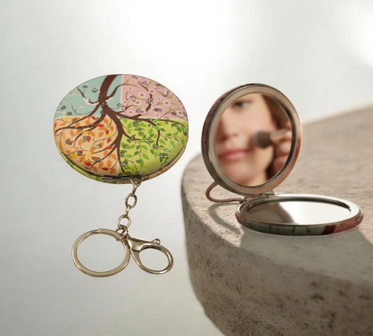 Dual-Sided Compact Makeup Mirror