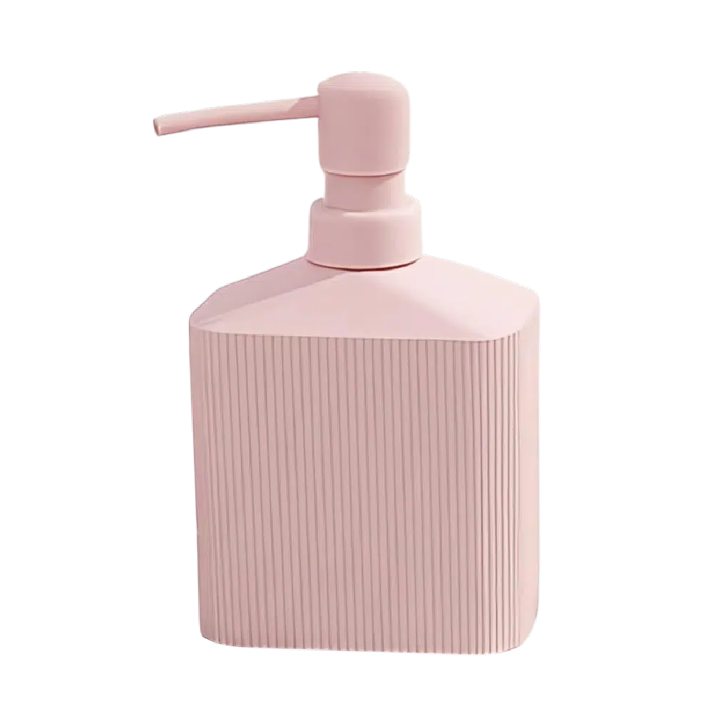 Ribbed Design Liquid Soap Dispenser – Pink & Black |