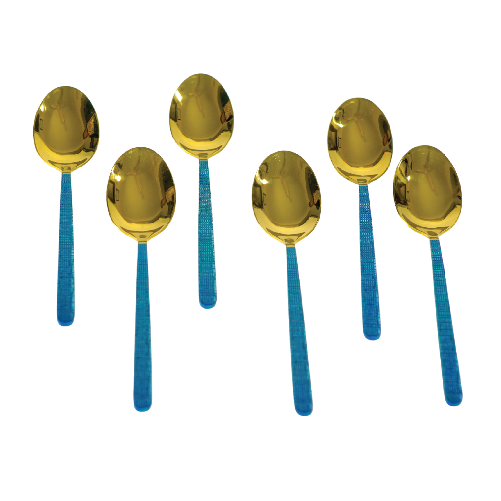 Azure Gold Stainless Steel Coffee Spoon Set