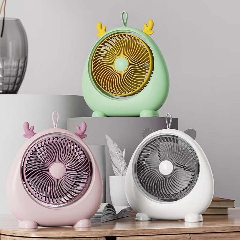 Cute Mini Portable Desk Fan – USB Rechargeable Personal Cooling Fan