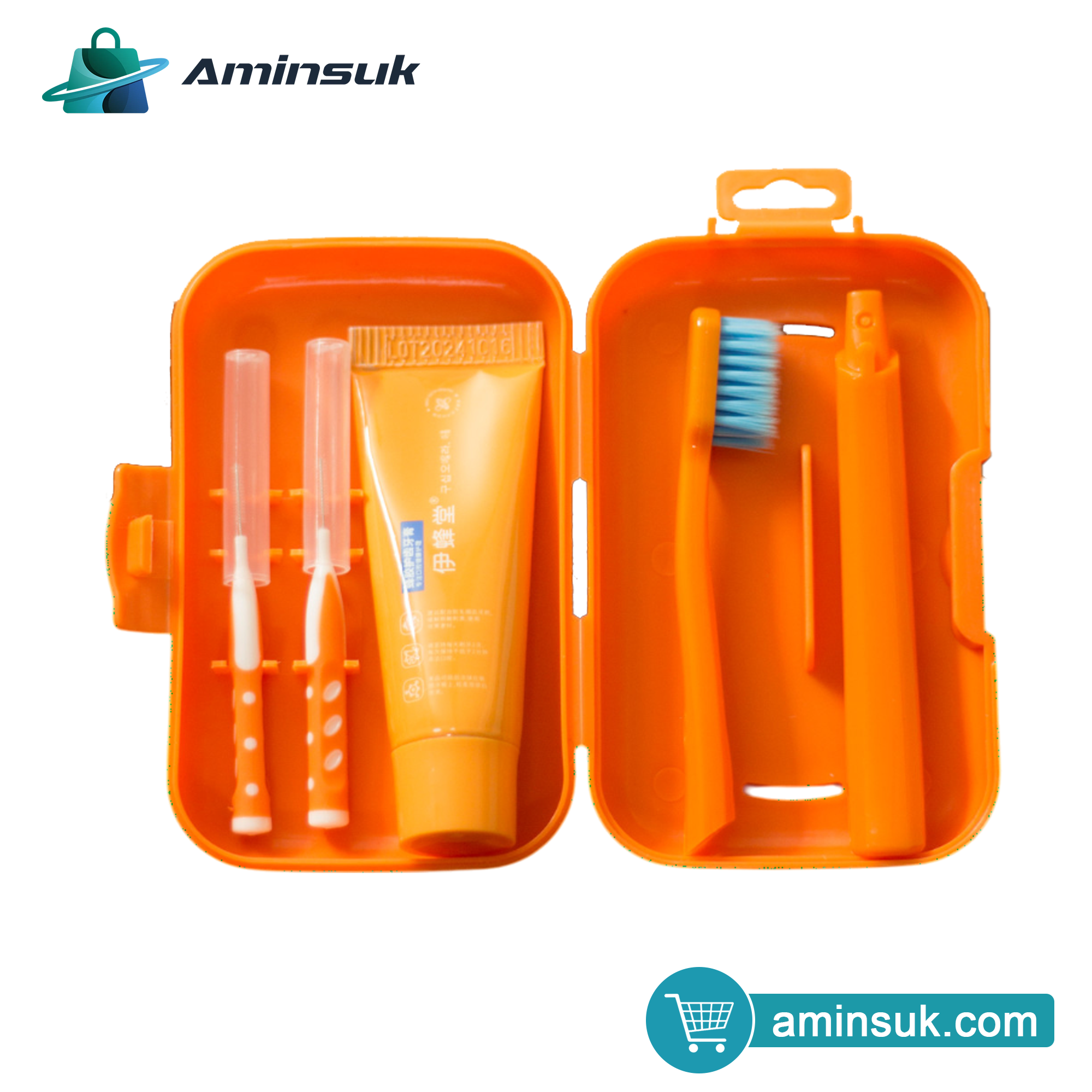 Foldable Toothbrush Set with Toothpaste Tube & Storage Case
