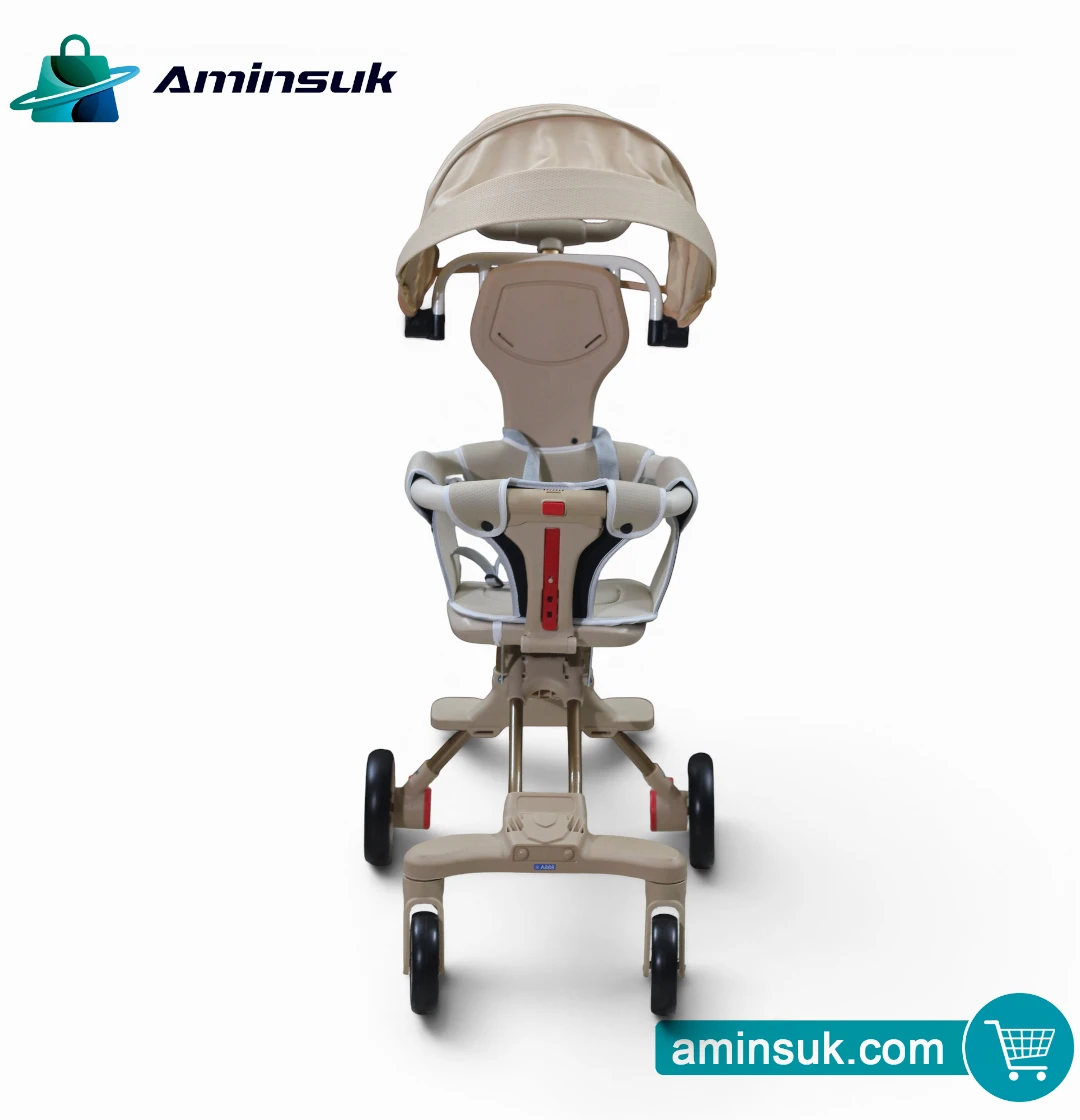 Premium Baby Stroller with Canopy Cream White | Baby Stroller Bangladesh