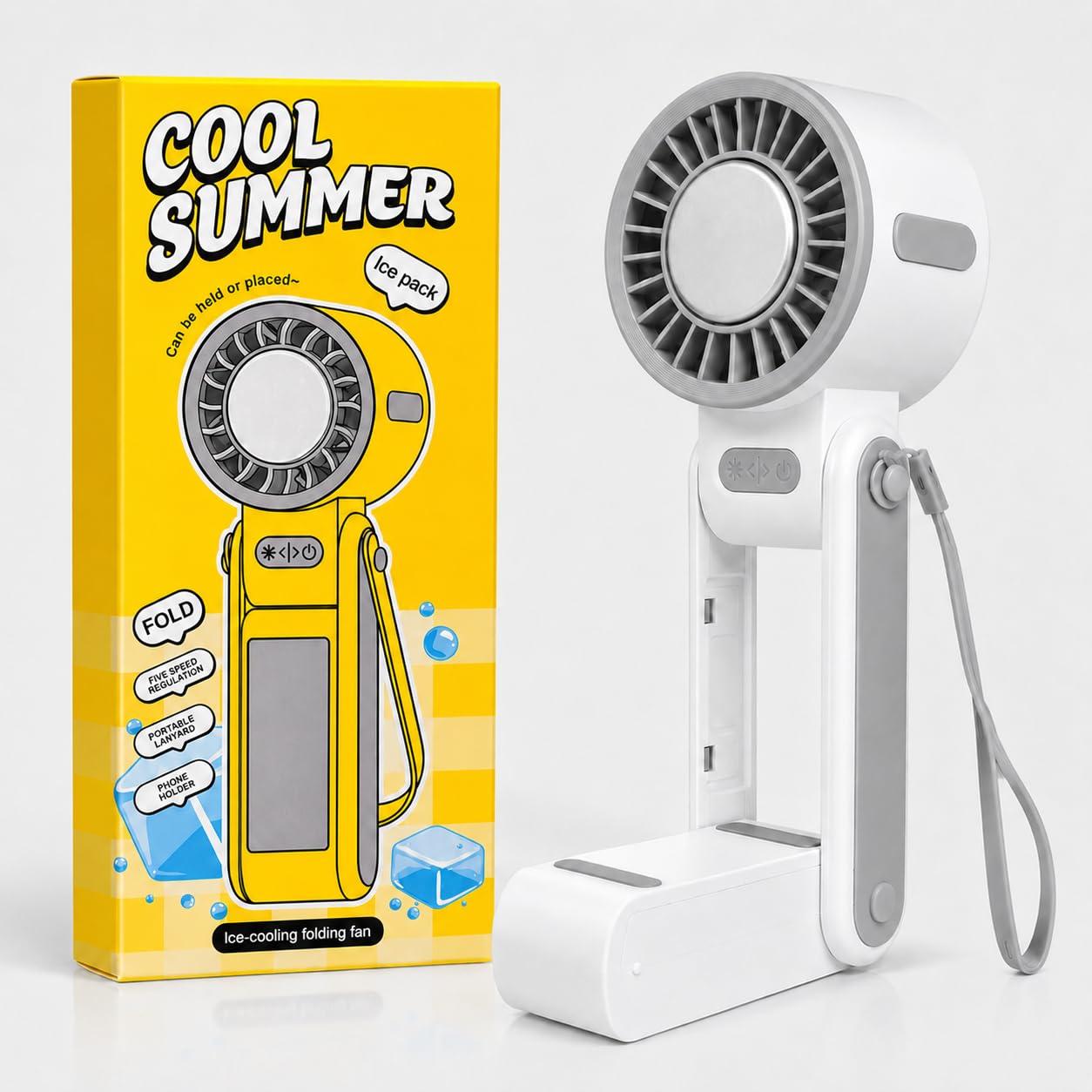 Ice Cooling Folding Fan – 180° Foldable Portable Mini Fan thumbnail 8