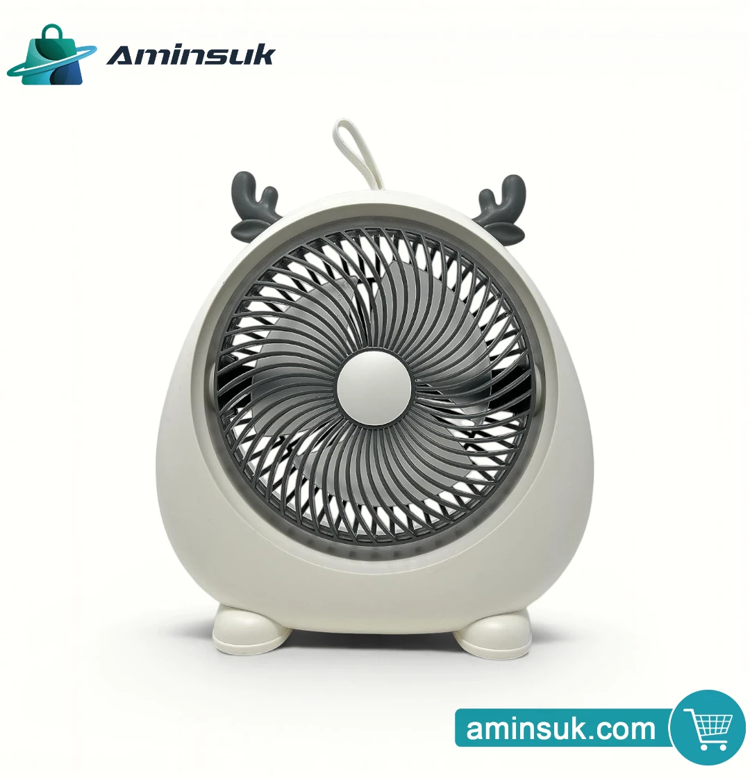 Cute Mini Portable Desk Fan – USB Rechargeable Personal Cooling Fan thumbnail 6