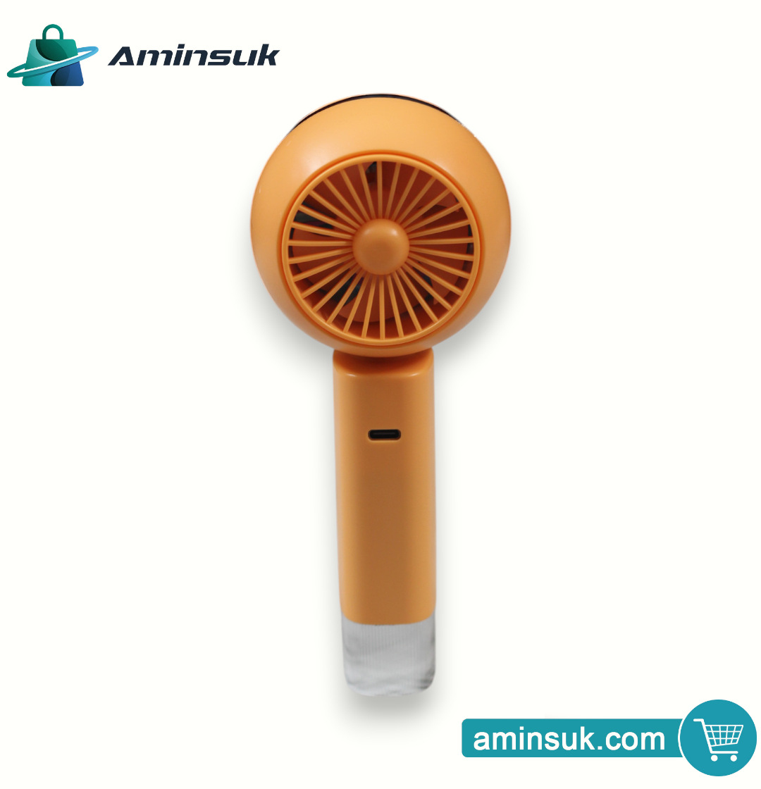 USB Rechargeable Portable Handheld Mini Fan | 3-Speed Cooling Fan with LED Light thumbnail 9
