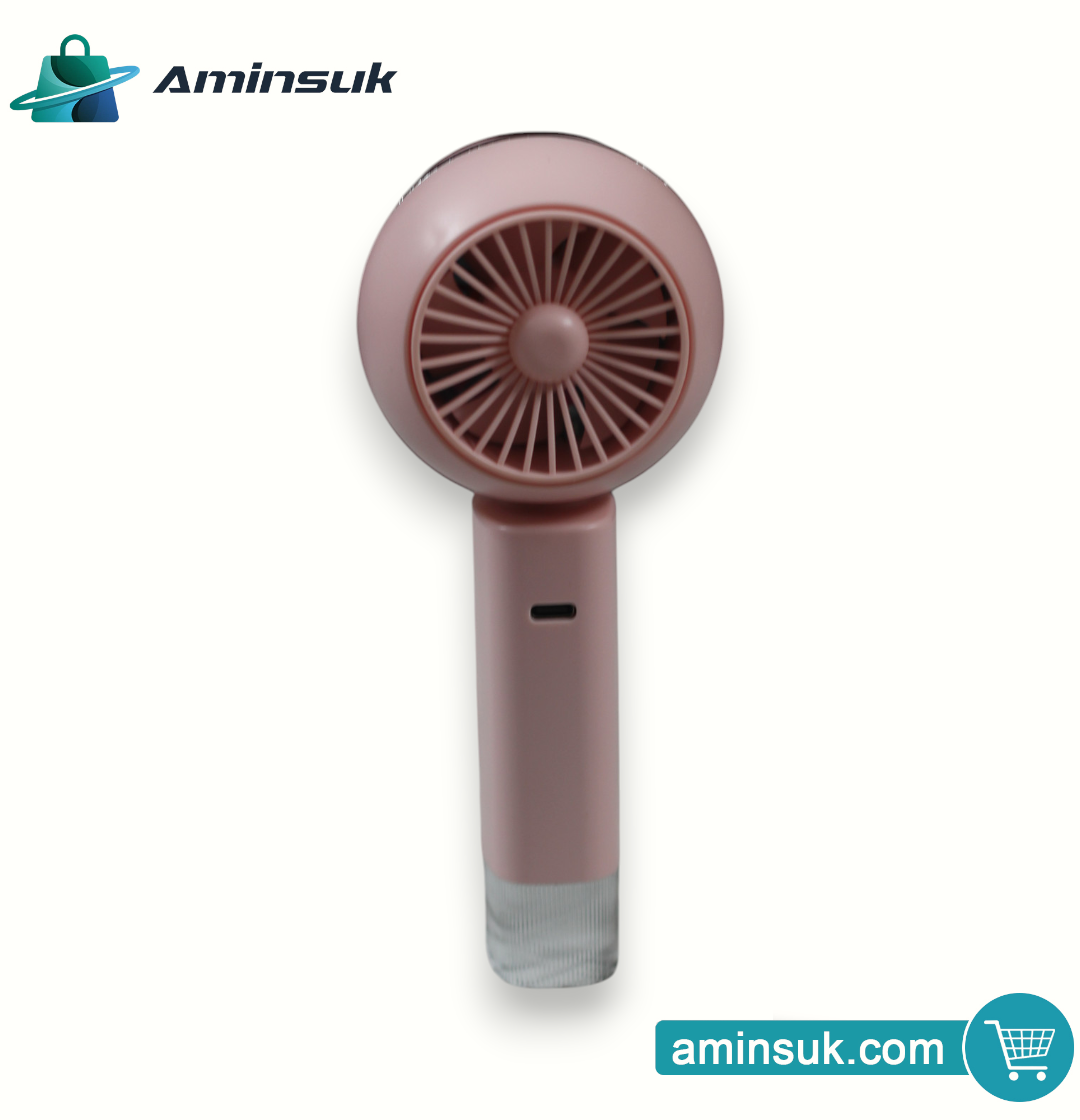 USB Rechargeable Portable Handheld Mini Fan | 3-Speed Cooling Fan with LED Light thumbnail 6