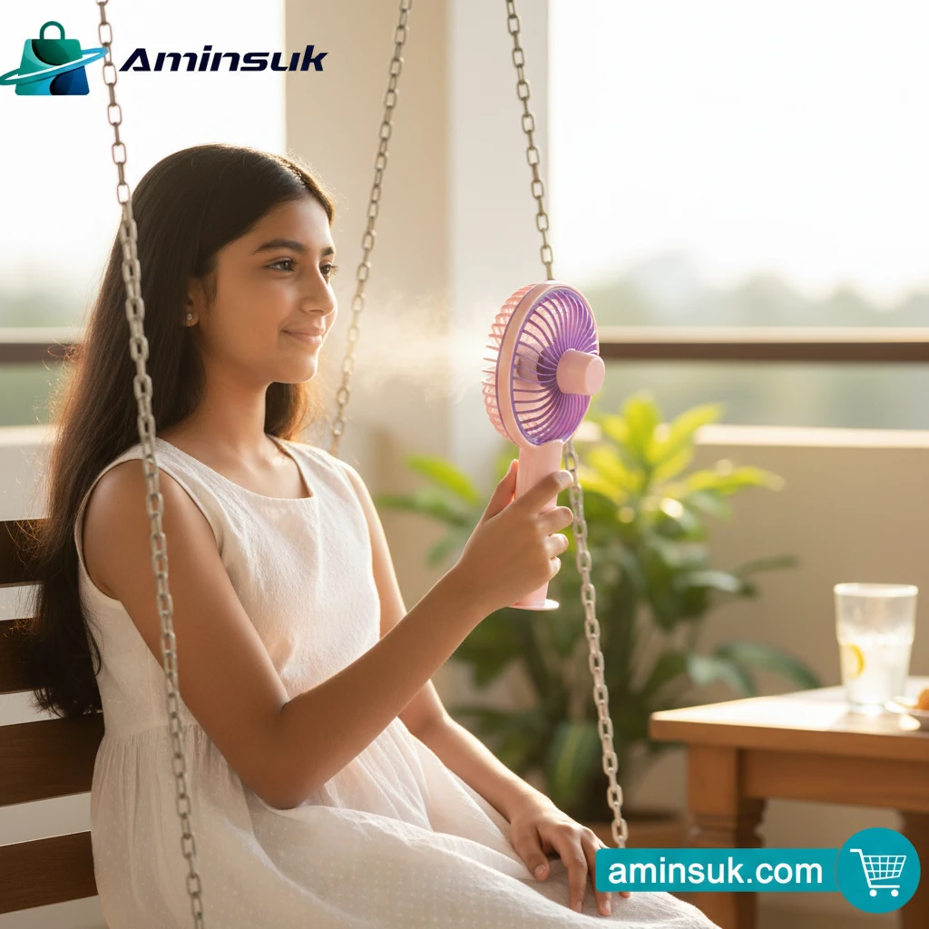 Rechargeable Mini Fan | Portable Table & Hand Fan | USB Charging Mini Fan thumbnail 4