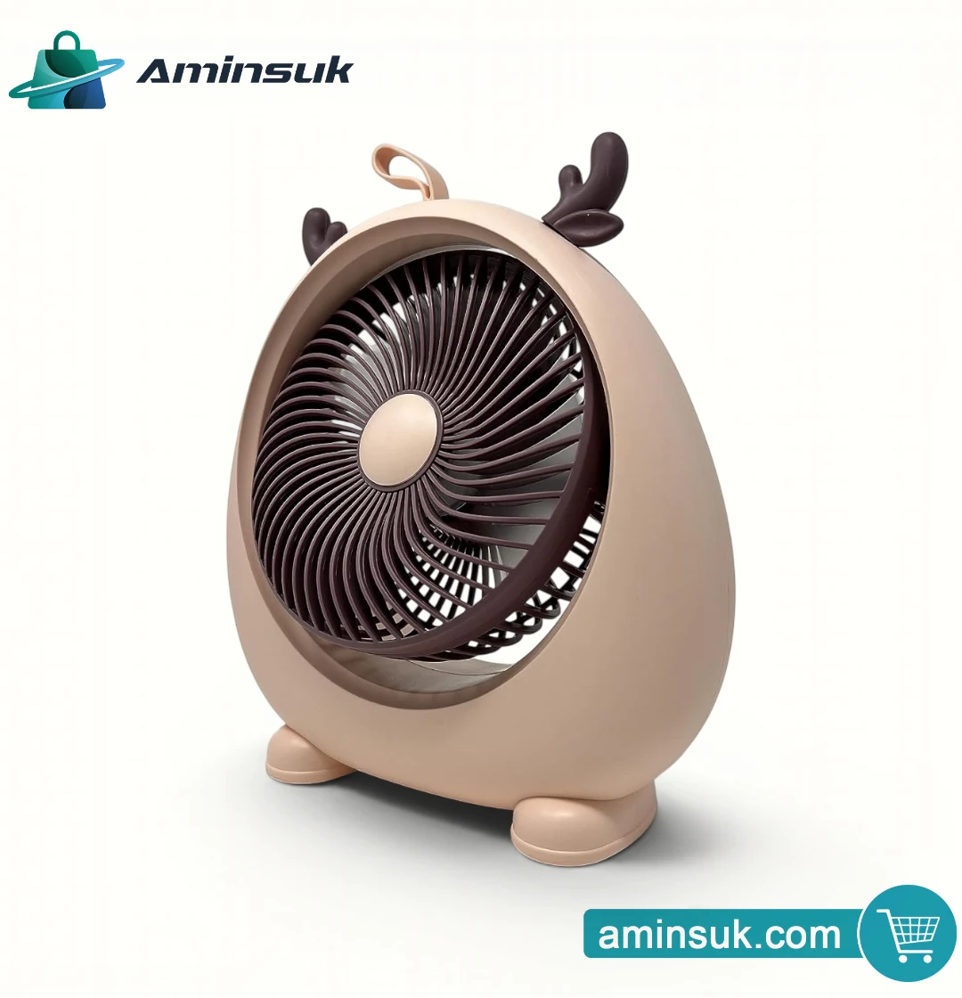 Cute Mini Portable Desk Fan – USB Rechargeable Personal Cooling Fan thumbnail 4