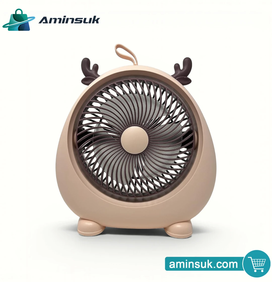 Cute Mini Portable Desk Fan – USB Rechargeable Personal Cooling Fan thumbnail 1