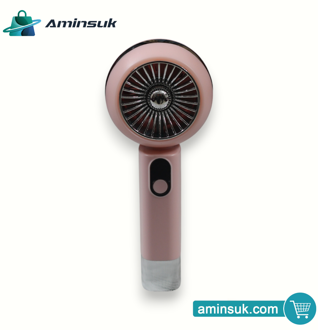 USB Rechargeable Portable Handheld Mini Fan | 3-Speed Cooling Fan with LED Light thumbnail 5