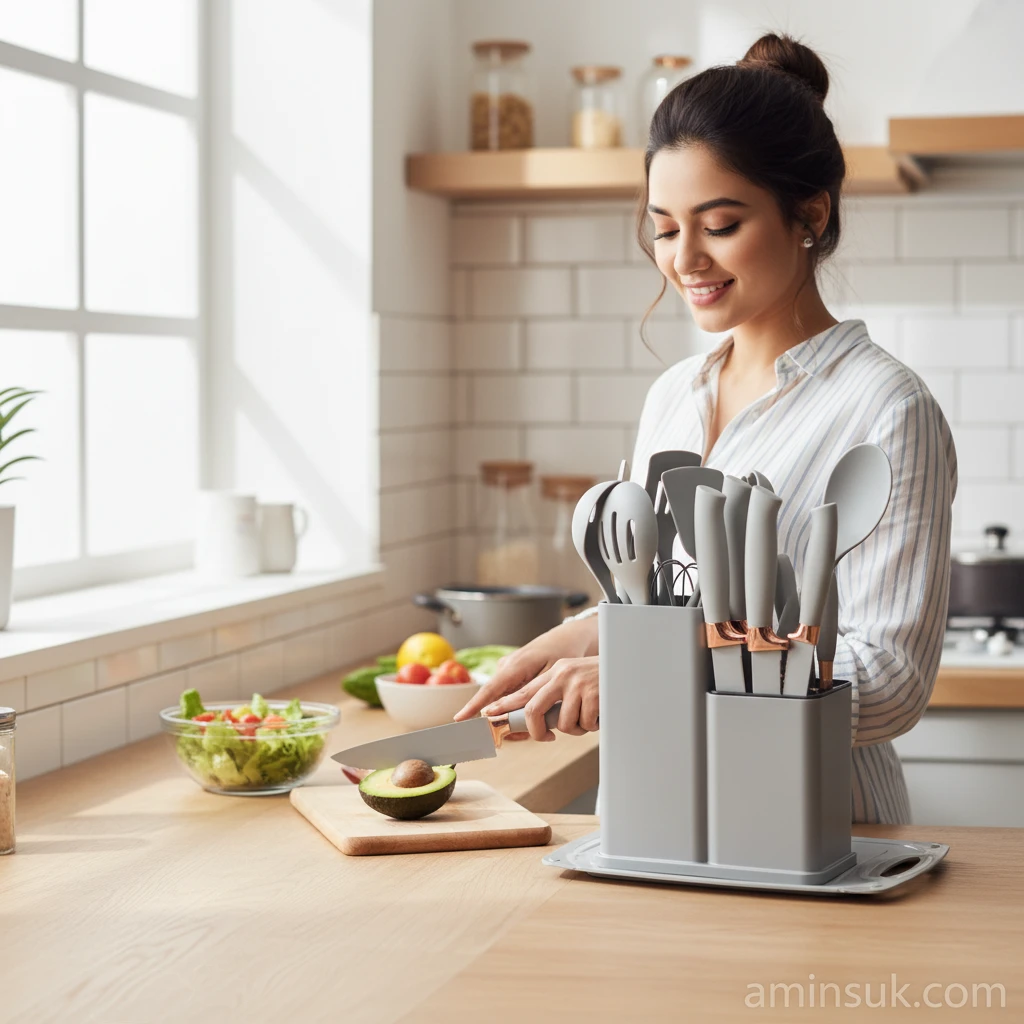 Premium Silicone Kitchen Utensil Set, Best price in Bangladesh – Aminsuk WoodPro Kitchen Tools thumbnail 2