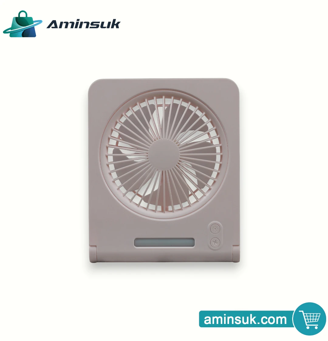 Folding Ultra-Thin Rechargeable Fan | LED Light Portable Table Fan thumbnail 7
