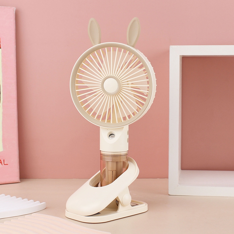 Bunny Ear Portable Mini Fan with Water Mist Spray thumbnail 1