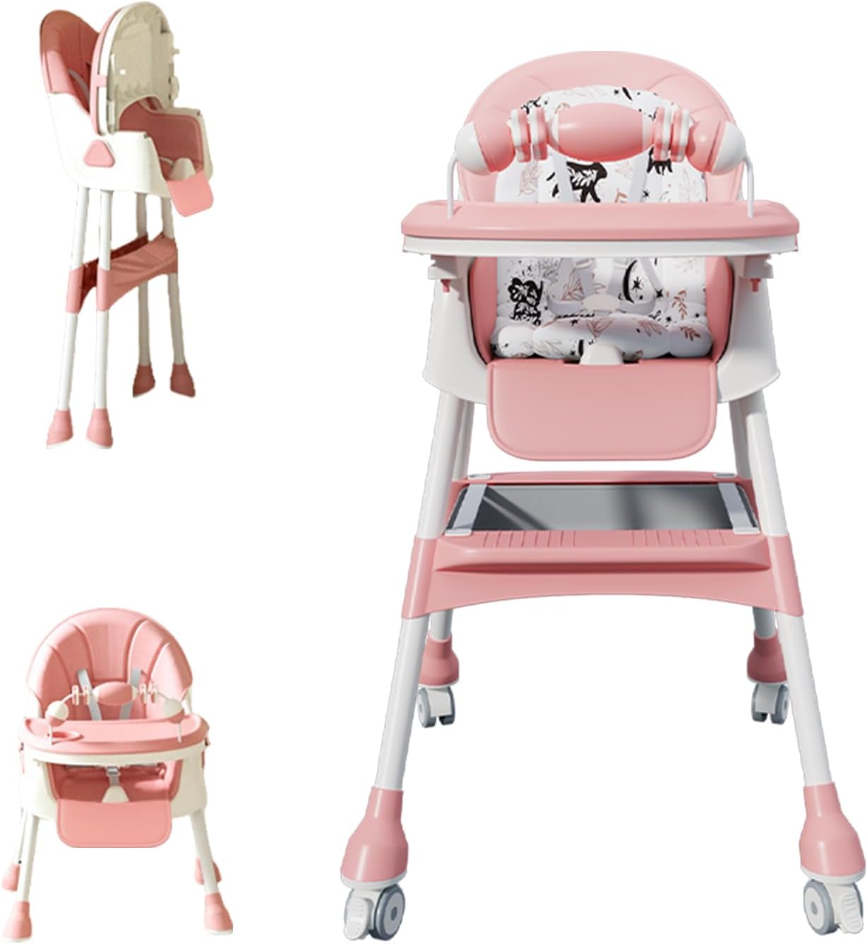 Premium Baby Dining High Chair with Safety Belt & Feeding Tray thumbnail 6