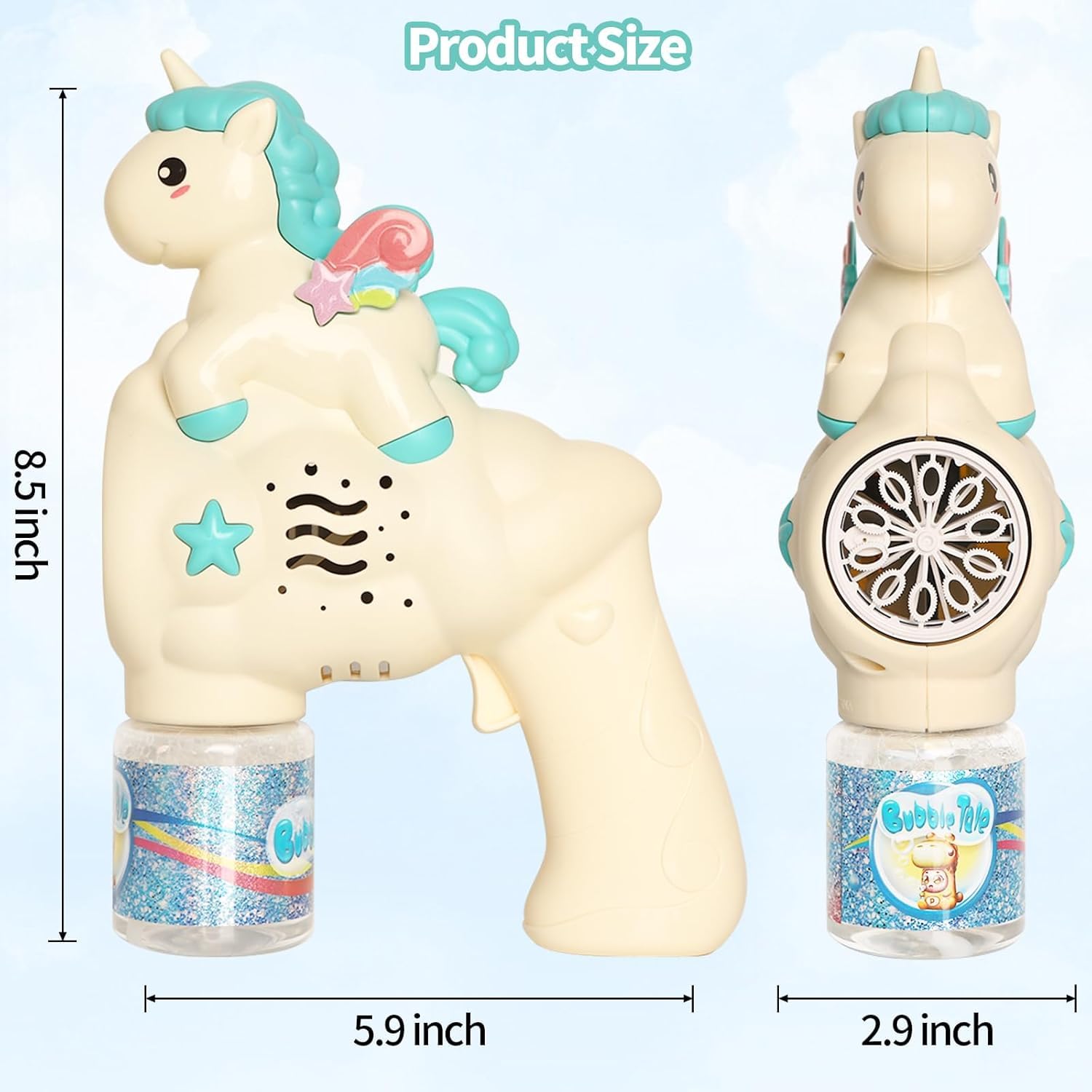 Unicorn Bubble Gun Machine for Kids – Automatic Light & Music Bubble Toy thumbnail 2