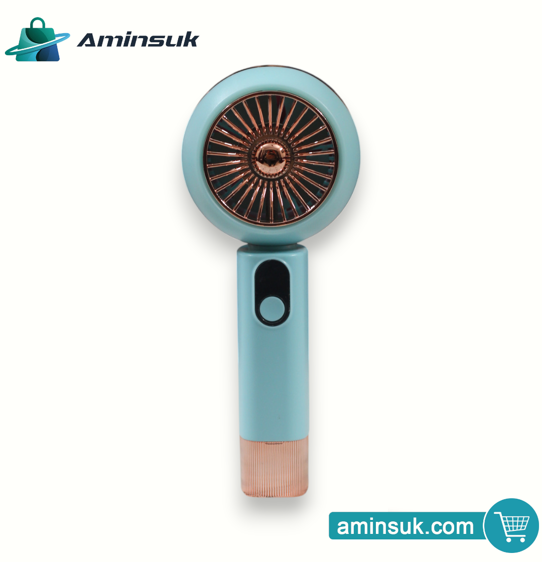 USB Rechargeable Portable Handheld Mini Fan | 3-Speed Cooling Fan with LED Light thumbnail 11
