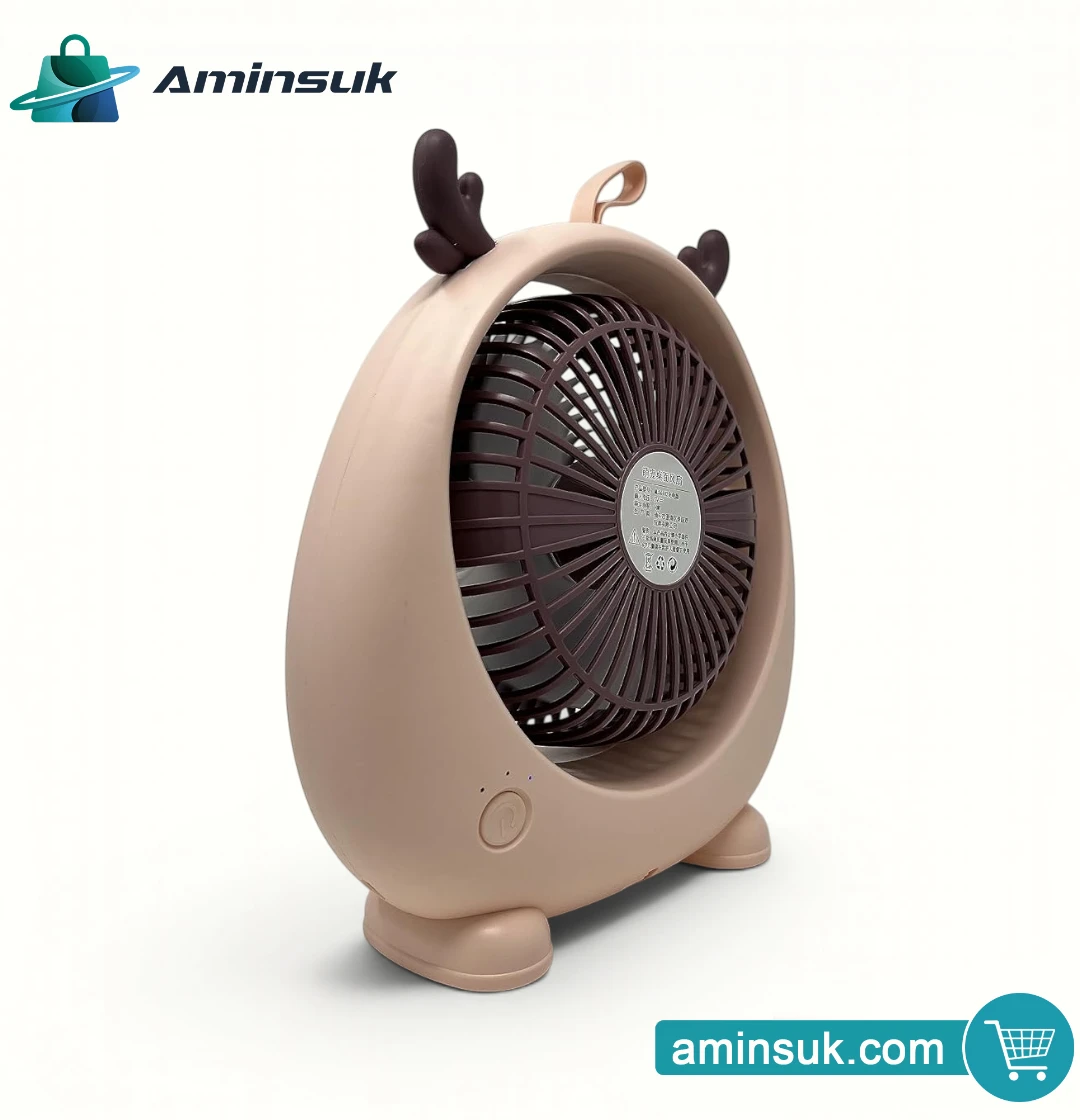 Cute Mini Portable Desk Fan – USB Rechargeable Personal Cooling Fan thumbnail 3