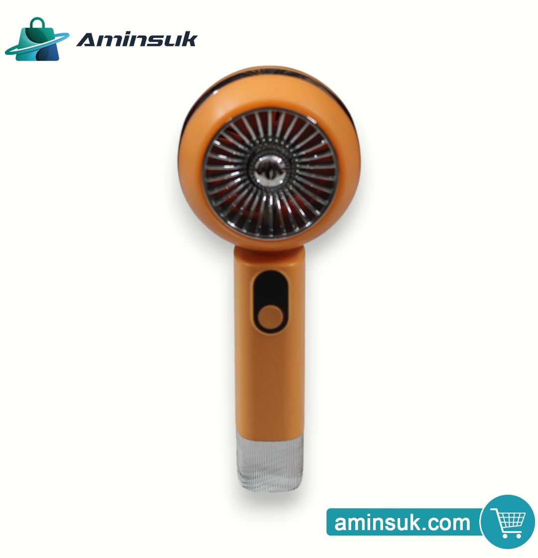 USB Rechargeable Portable Handheld Mini Fan | 3-Speed Cooling Fan with LED Light thumbnail 8