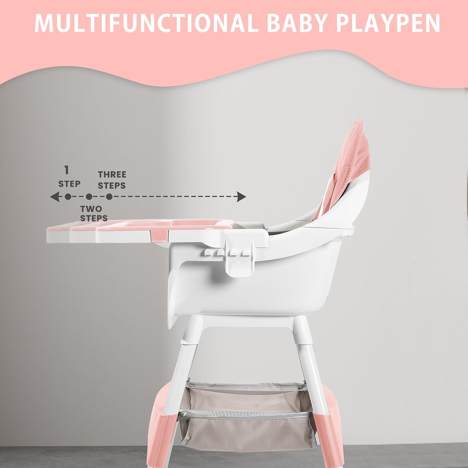 Premium Baby Dining High Chair with Safety Belt & Feeding Tray thumbnail 14