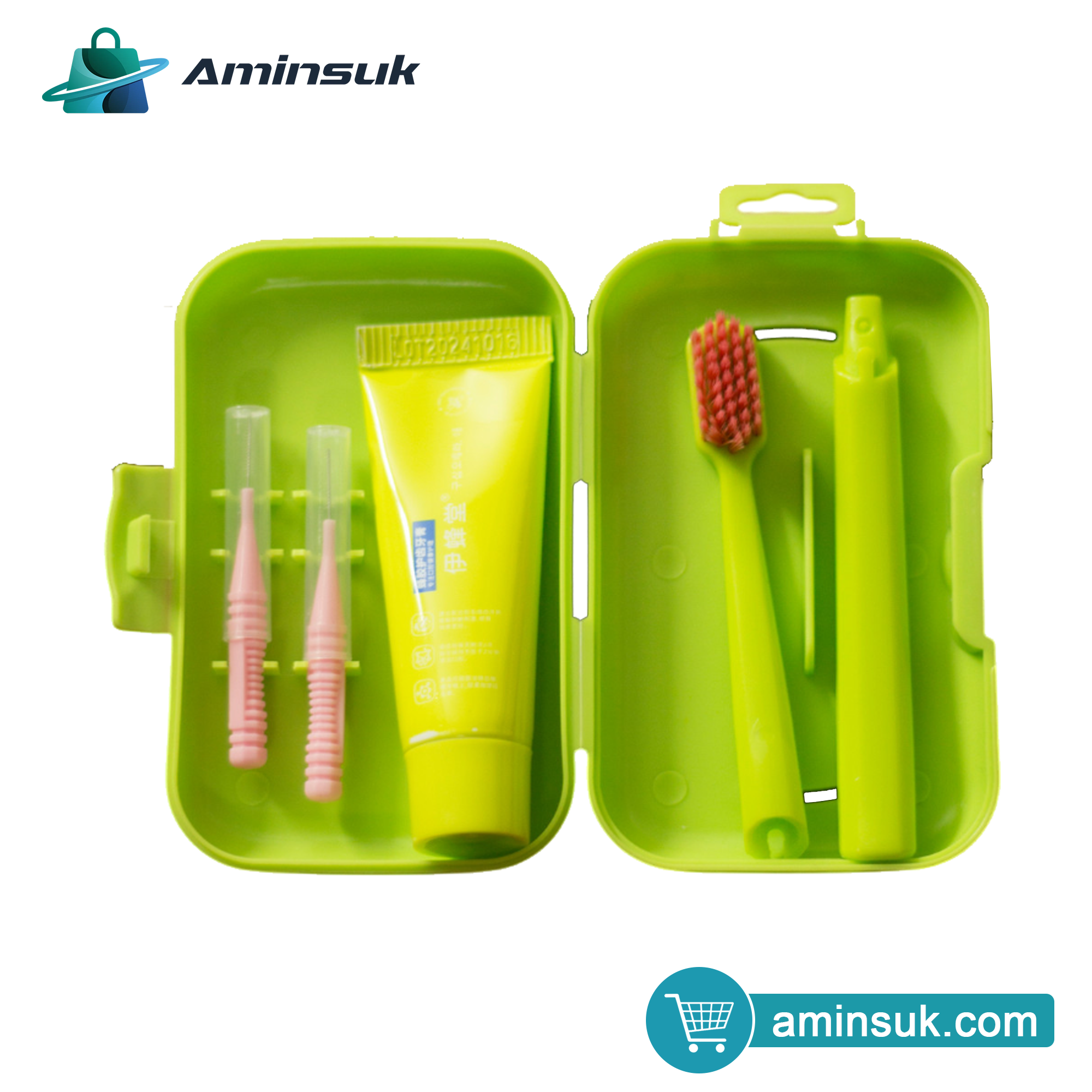 Foldable Toothbrush Set with Toothpaste Tube & Storage Case thumbnail 2