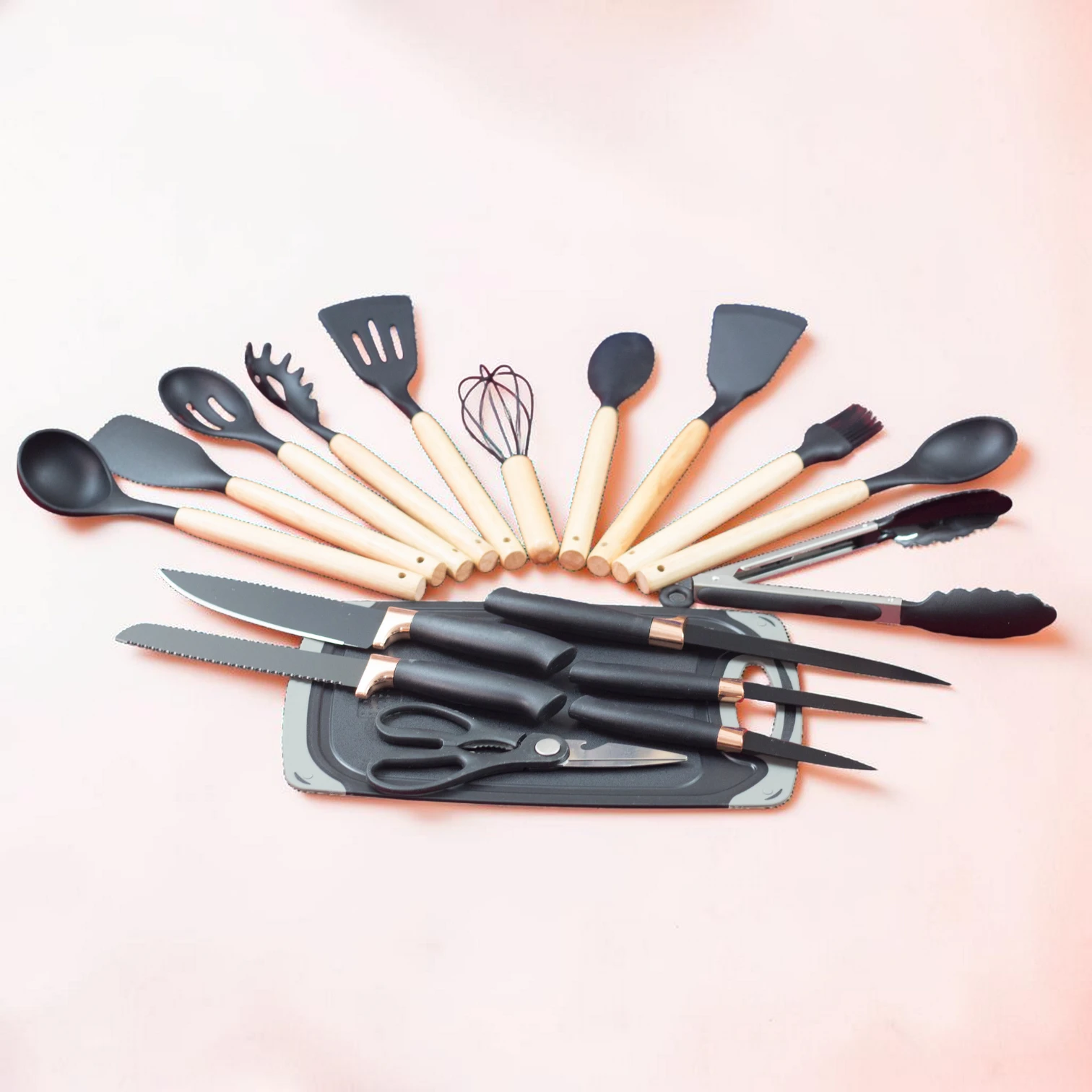 Premium Silicone Kitchen Utensil Set, Best price in Bangladesh – Aminsuk WoodPro Kitchen Tools thumbnail 1