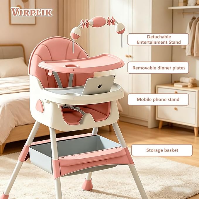 Premium Baby Dining High Chair with Safety Belt & Feeding Tray thumbnail 9