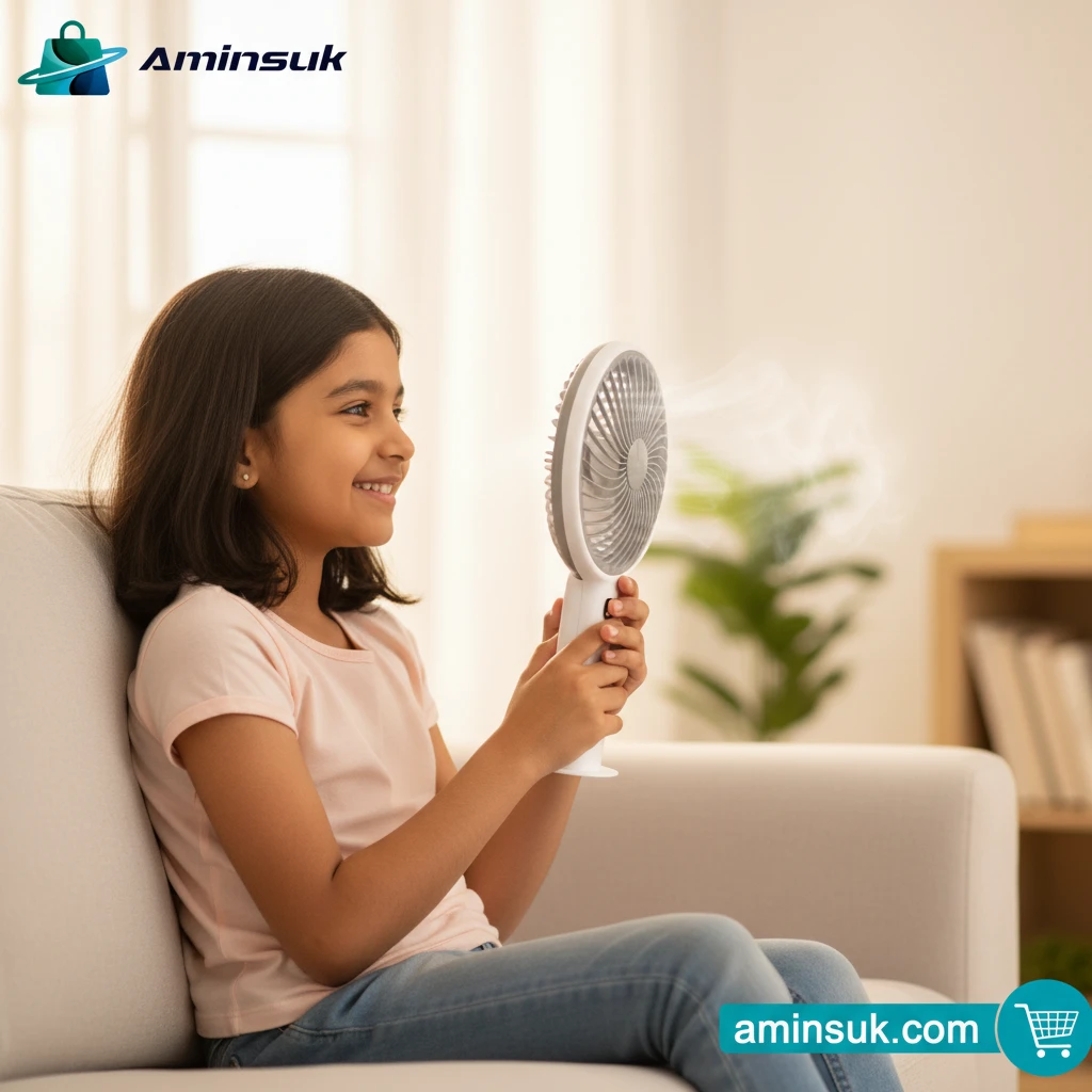 Rechargeable Mini Fan | Portable Table & Hand Fan | USB Charging Mini Fan thumbnail 7