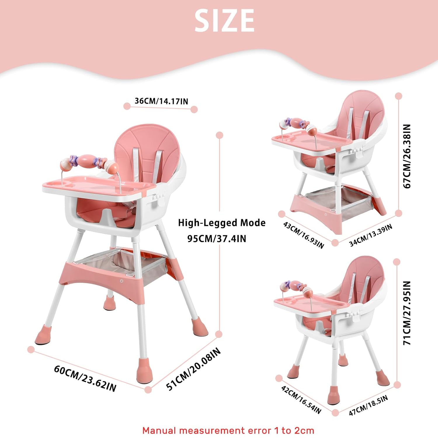 Premium Baby Dining High Chair with Safety Belt & Feeding Tray thumbnail 11