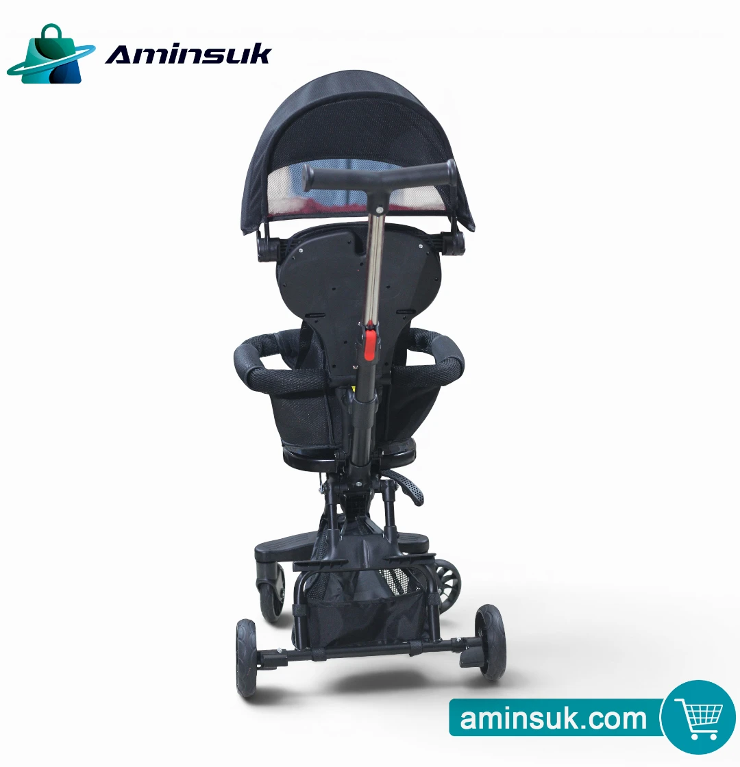 Premium Baby Tricycle Stroller with Canopy | Foldable Kids Push Trike thumbnail 3