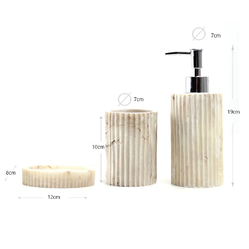 Premium White Resin Bathroom Accessory Set – 3 Piece thumbnail 3