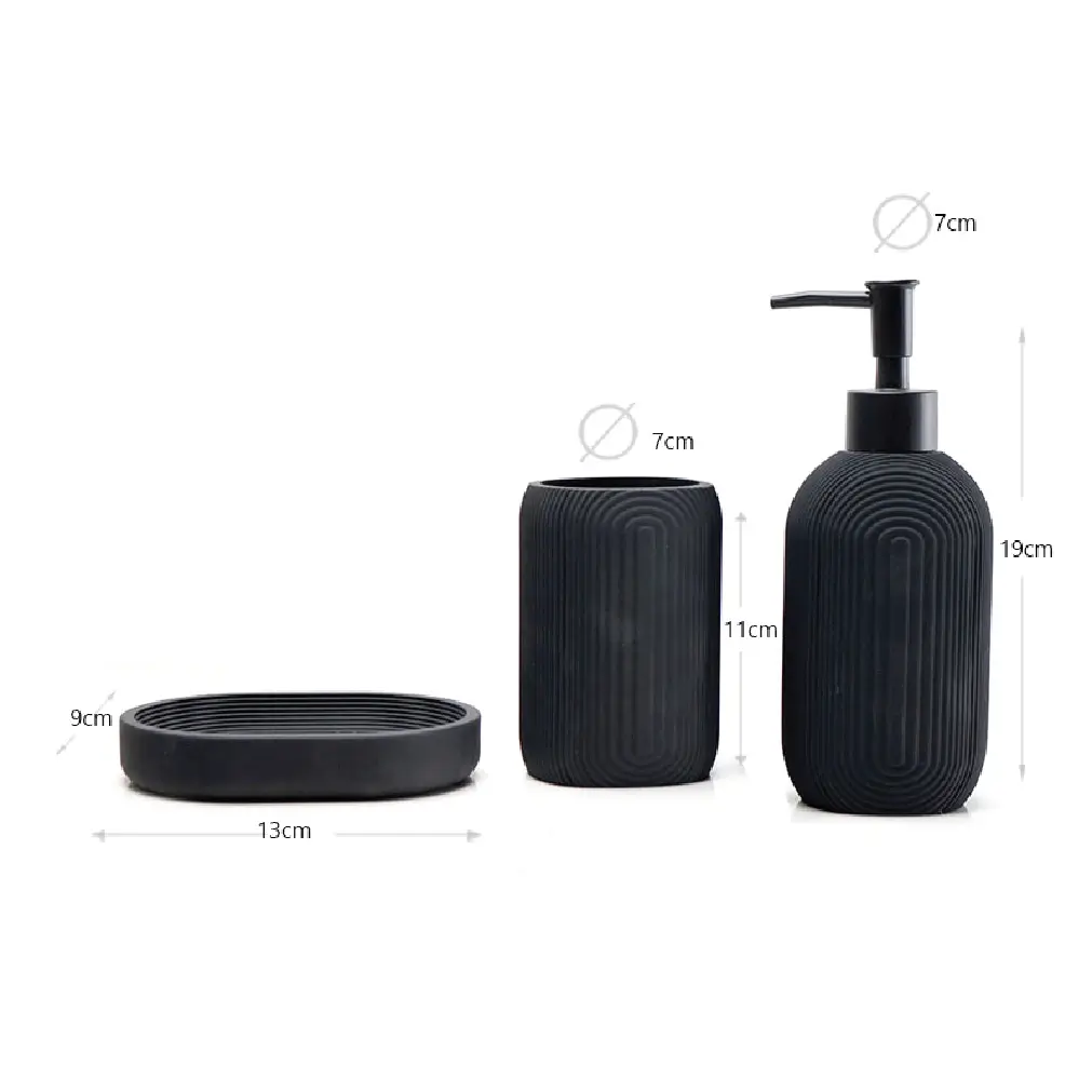 Brim 3-piece Bathroom Set – Black thumbnail 4