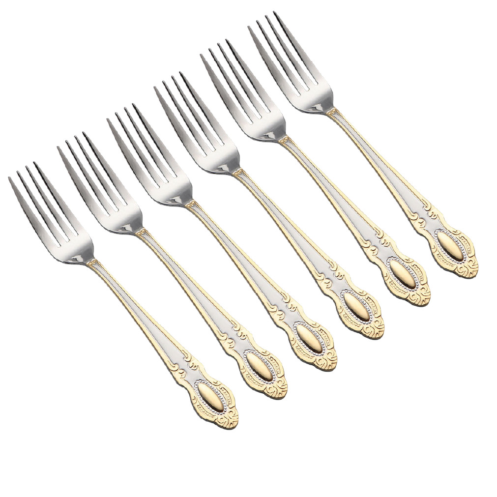 AurumGold Stainless Steel Fork Set (6 Pcs) thumbnail 2