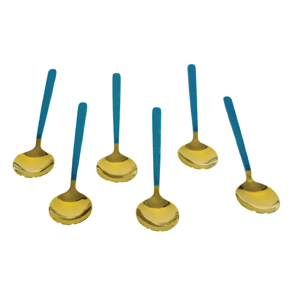 Azure Gold Stainless Steel Coffee Spoon Set thumbnail 4