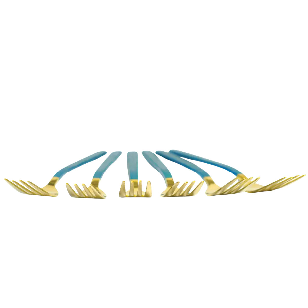 Royal Azure Gold Dinner Fork Set thumbnail 3