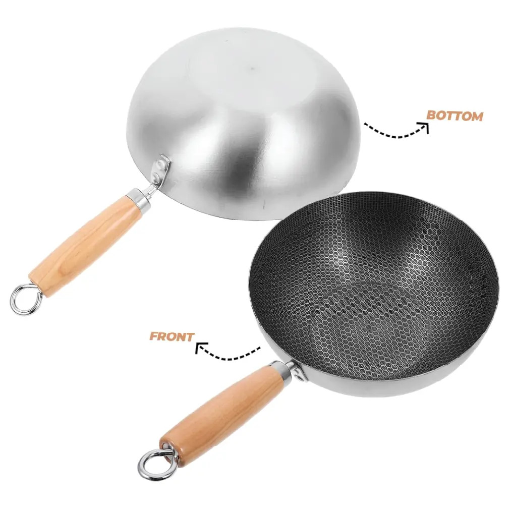 22cm Honeycomb Stainless Steel Non-Stick Frying Pan thumbnail 4
