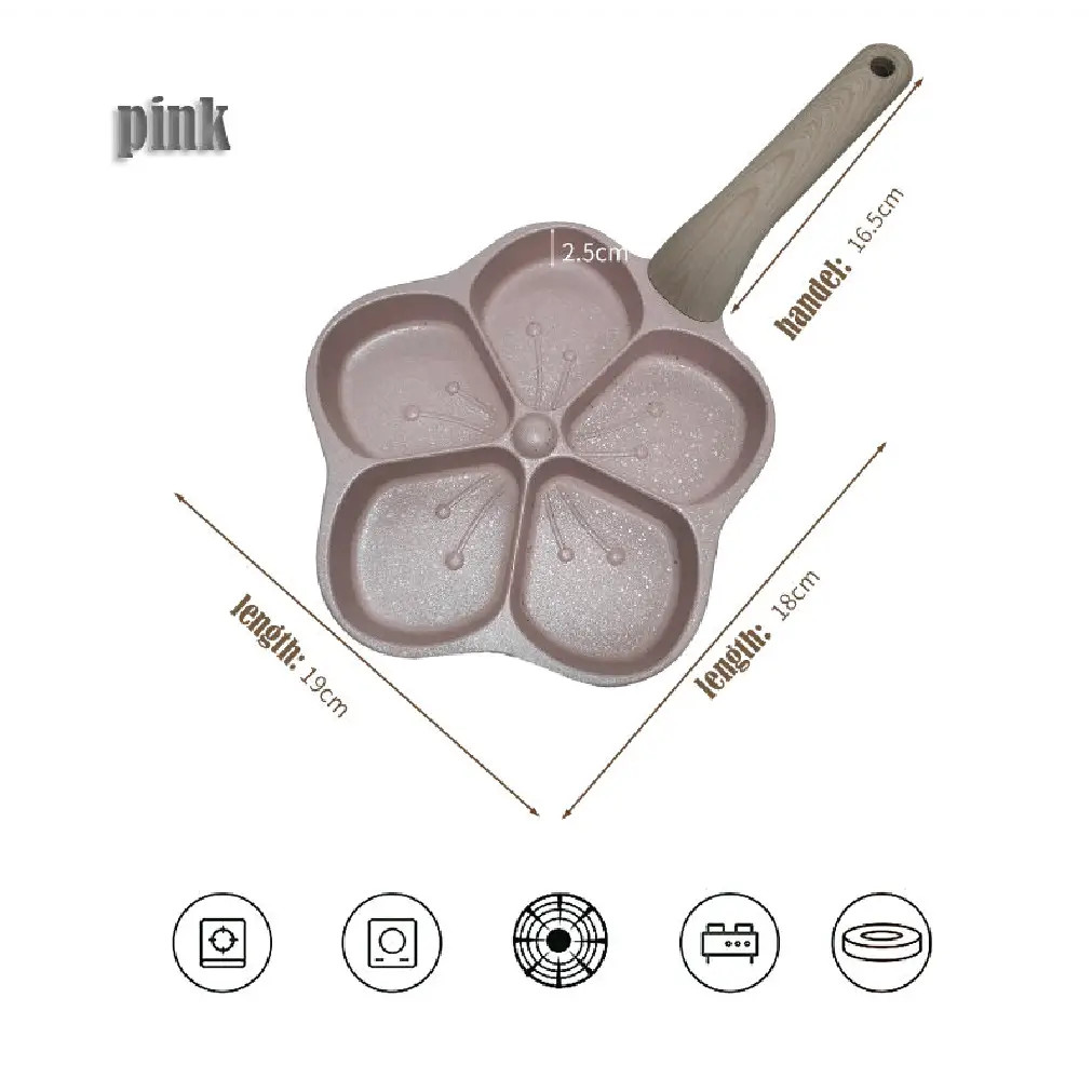 Peach Flower 5-Hole Non-Stick Egg Frying Pan thumbnail 3