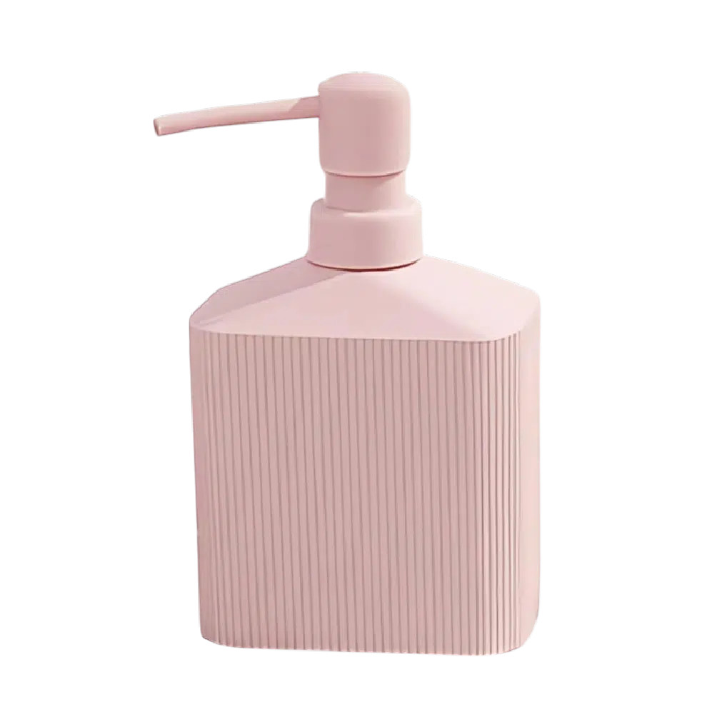 Ribbed Design Liquid Soap Dispenser – Pink & Black | thumbnail 2