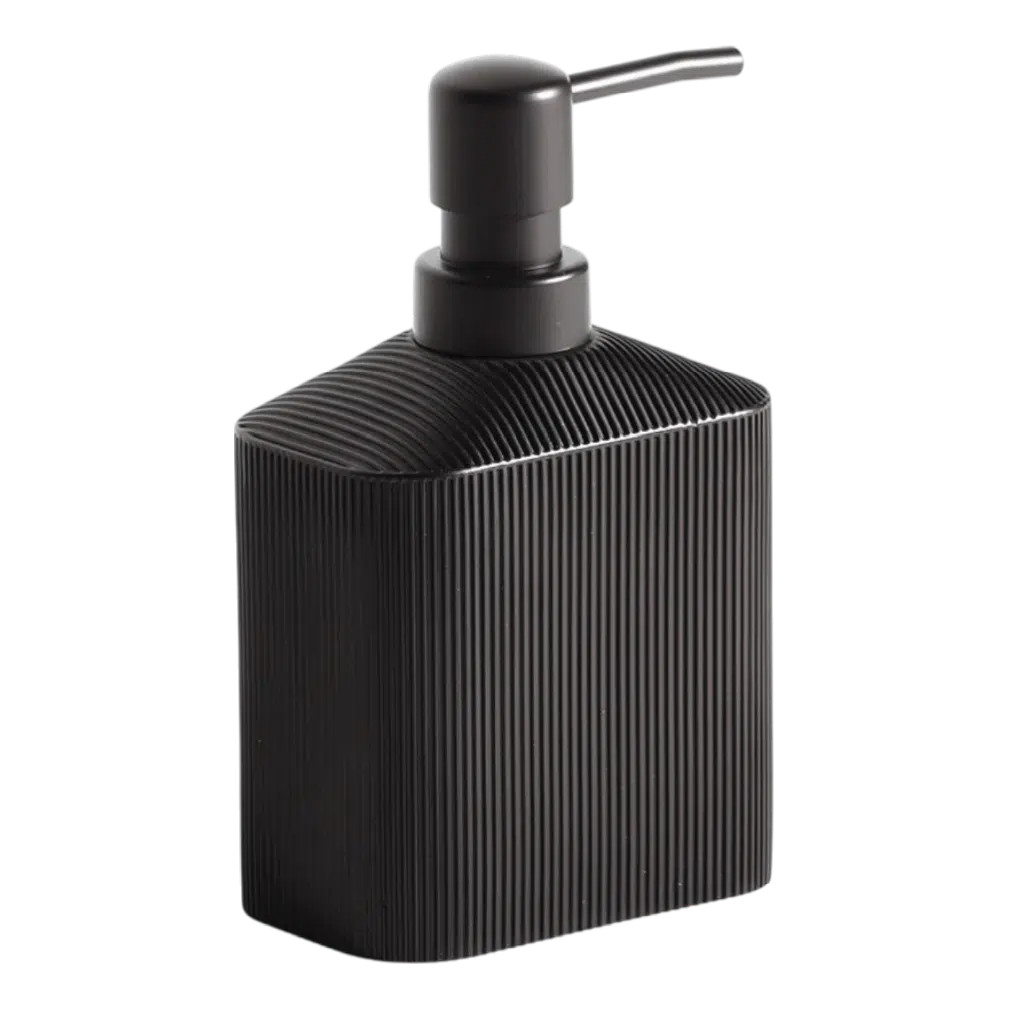 Ribbed Design Liquid Soap Dispenser – Pink & Black | thumbnail 4