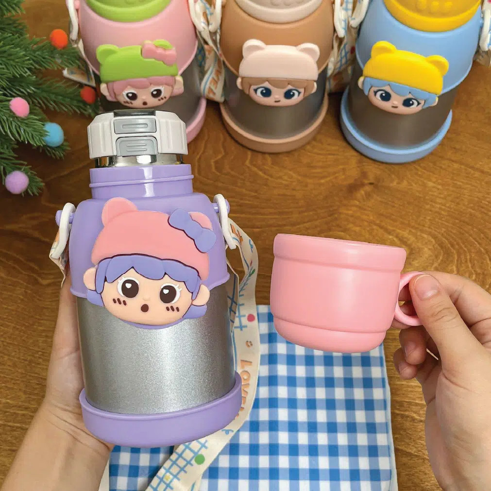 Kids Thermos Bottle 316 Stainless Steel – Leakproof Straw Cute thumbnail 11