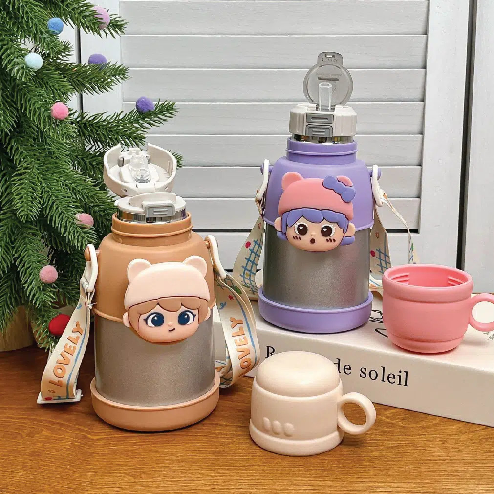 Kids Thermos Bottle 316 Stainless Steel – Leakproof Straw Cute thumbnail 6