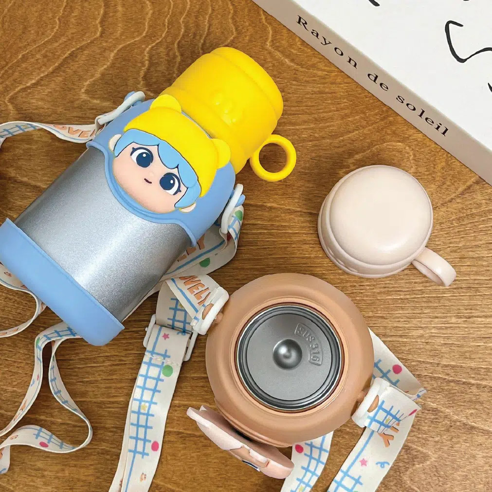 Kids Thermos Bottle 316 Stainless Steel – Leakproof Straw Cute thumbnail 2