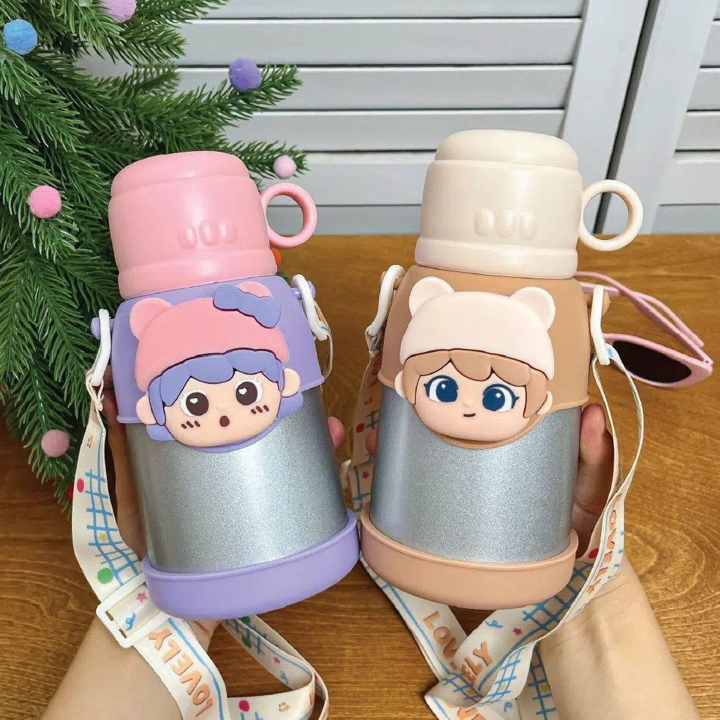 Kids Thermos Bottle 316 Stainless Steel – Leakproof Straw Cute thumbnail 8