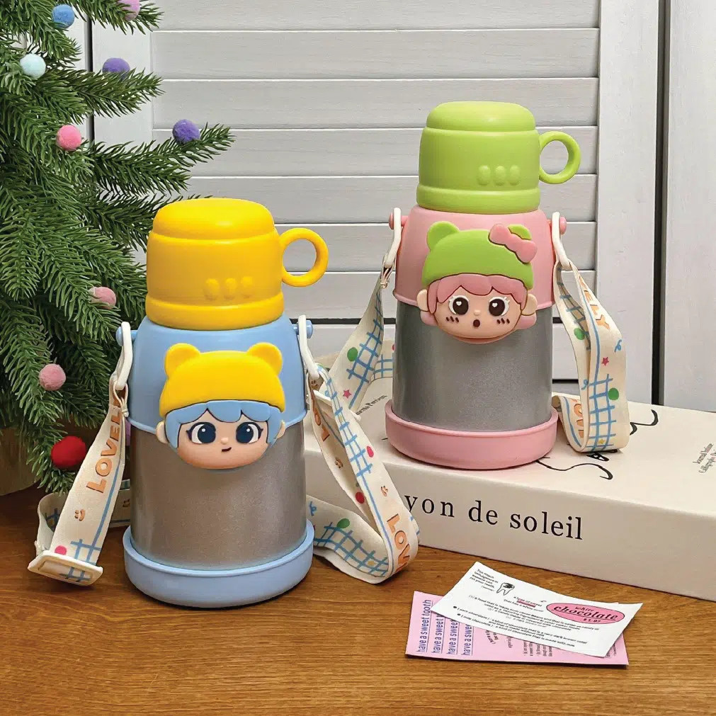 Kids Thermos Bottle 316 Stainless Steel – Leakproof Straw Cute thumbnail 4